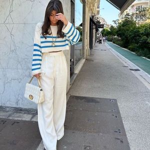Cropped Zara stripped sweater